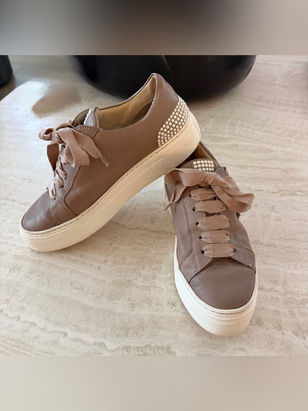 AGL Pearl Embellished Platform Sneakers 37.5